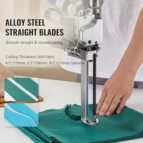 High-Speed Automatic Fabric Cutter with Straight Knife, Industrial Sewing and Cloth Cutting Tool, Durable and Efficient