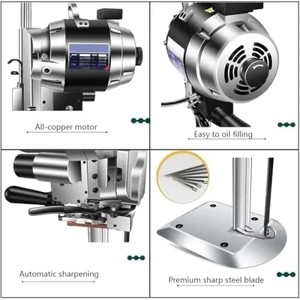 High-Speed Automatic Fabric Cutter with Straight Knife, Industrial Sewing and Cloth Cutting Tool, Durable and Efficient
