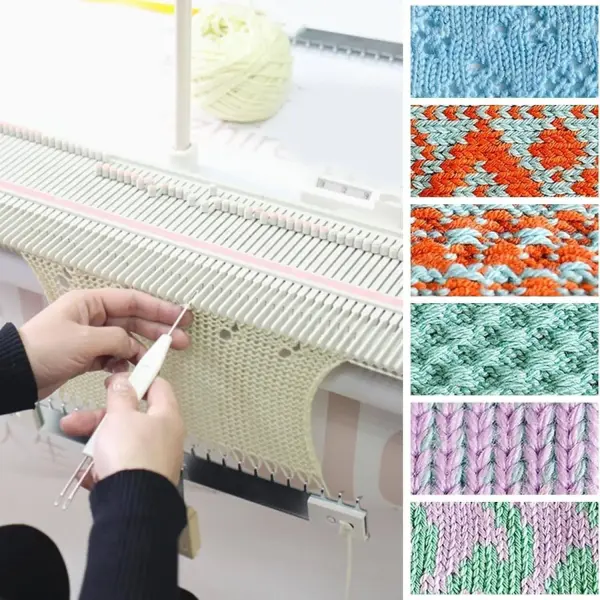 Automatic Knitting Machine Kit,Medium Gauge 6.5mm 150 Needle Plastic Home Knitting Machine,Home Sewing Tool Set