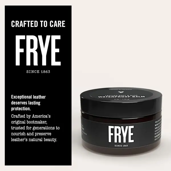 Frye Leather Boot and Shoe Waterproof Balm, Weather Protection Conditioner with Mink Oil and Beeswax, Made in USA, BPA-Free