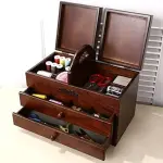 Sewing Box with 2 Drawers - Convenient Storage Basket for Home and Embroidery - Organize Sewing Tools in Compartment - Easy to Carry