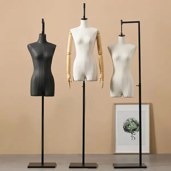 Anatomic Miniature Fitting Mannequin Torso for Draping,Sewing Dress Form,Pinnable Dressform Tailor Dummy Sewing Tool Design Clothing(White,Basic Section+arm)