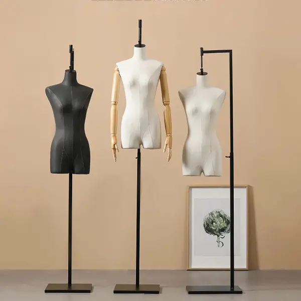 Anatomic Miniature Fitting Mannequin Torso for Draping,Sewing Dress Form,Pinnable Dressform Tailor Dummy Sewing Tool Design Clothing(White,Basic Section+arm)