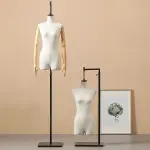 Anatomic Miniature Fitting Mannequin Torso for Draping,Sewing Dress Form,Pinnable Dressform Tailor Dummy Sewing Tool Design Clothing(White,Basic Section+arm)