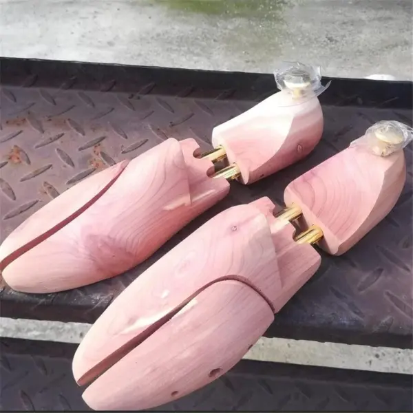 JSEIAJB 1 Pair Twin Tube Red Cedar Wood Shoe Last Adjustable Shoe Shaper Men's Shoe Tree