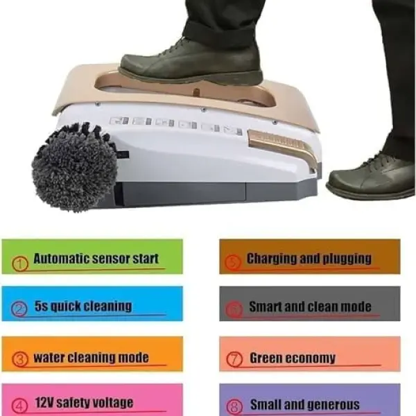 Electric Shoe Cleaning Brush | Automatic Boot Scraper with Built-in Water Reservoir & Battery | Quick 5-Second Dust Removal | Low Noise Sole Cleaner (Red)