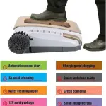 Electric Shoe Cleaning Brush | Automatic Boot Scraper with Built-in Water Reservoir & Battery | Quick 5-Second Dust Removal | Low Noise Sole Cleaner (Red)