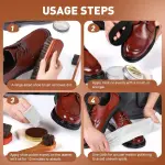 CHMI 16PCS Leather Shoe Polish Kit,Shoe Shine Kit with Black/Brown Shoe Polish,Shoe Bruhses for Leather Boot Care and Cleaning,Shoe Shine Gifts for Men