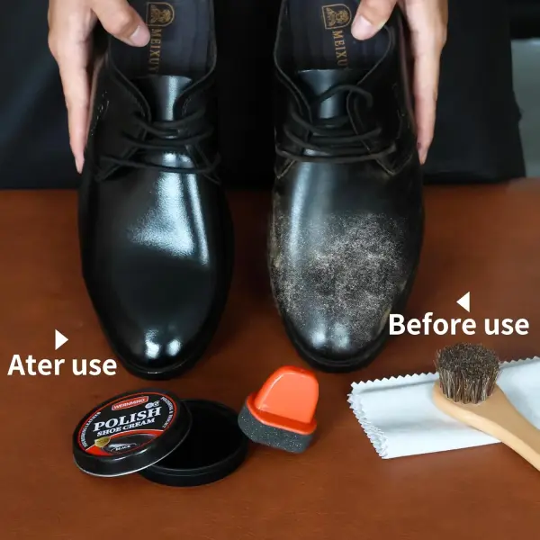 Black Brown Shoe Polish Kit Saddle Soap Mink Oil Shoe Shine Kit Boots Leather Conditioner Cream Wax Care Set