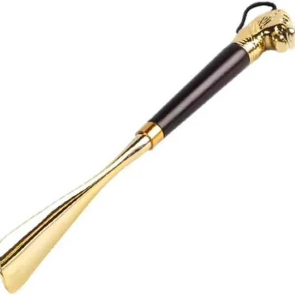 Long Handle Wooden Metal Shoehorn - Easy Shoe Wearing Tool for Men & Women, Optimal Comfort & Accessibility, Durable Design for Effortless Use