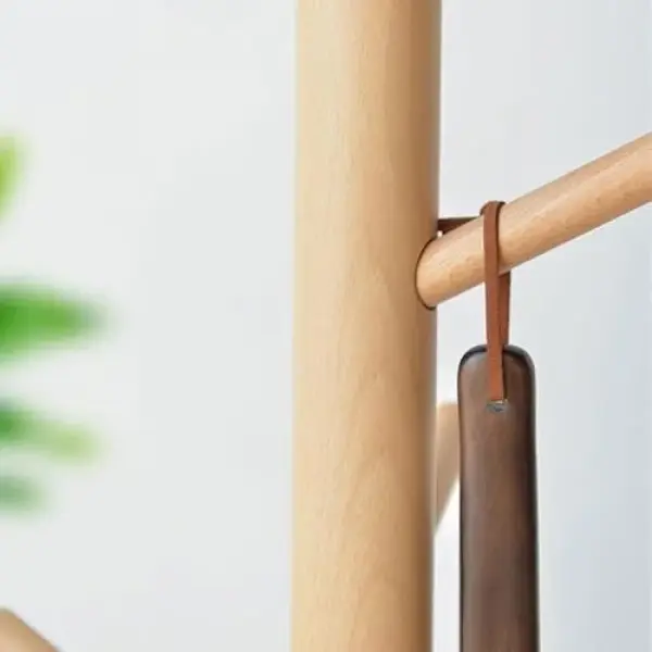 Premium 65cm Long Handle Wooden Shoe Horn Flexible Lifter for Seniors & Adults, Ergonomic Easy Grip Shoe Helper for Home, Travel & Hotel Use,A75