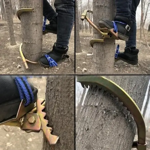 Professional Tree Climbing Spikes - Upgraded Non-Slip Foot Buckle Shoes for Electricians, Comfortable & Stable, Durable 400D Model for Safe Climbing Adventures
