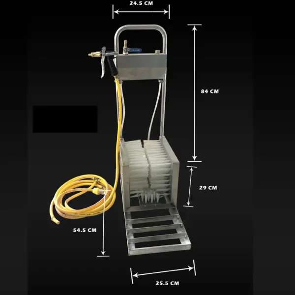Boot Scrubber, Stainless Steel Automatic Footwear Cleaner with Water Spray Gun, Efficient Mud Remover for Livestock Farms