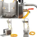 Boot Cleaning Station, Stainless Steel Shoe Scraper Brush with Integrated Water Spray Gun for Deep Cleaning Mud Removal in Outdoor Farm and Garden Use