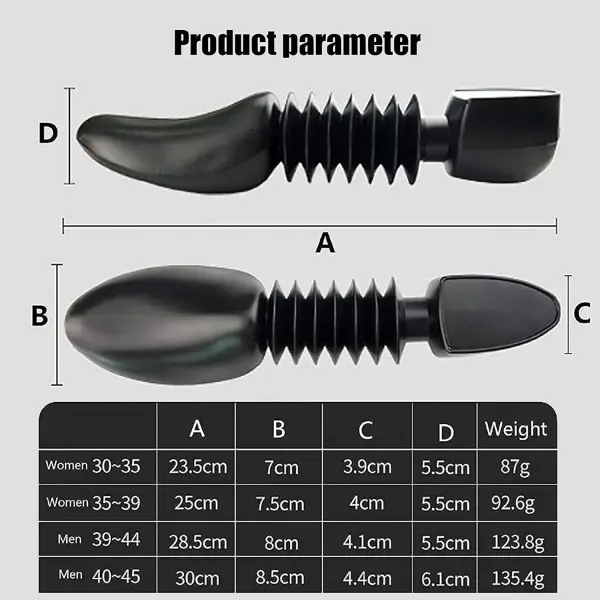 5 Pairs Plastic Spring Shoe Trees, Adjustable Shoe Shaper, Scalable Boot Stretcher for Women Men, Reduce Shoe Wrinkles, Women EU35~39 (Men EU39~44)