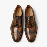 BEAU TODAY Oxfords Dress Shoes for Men Genuine Leather Brogue Oxford Shoes Lace Up Wedding Dress Shoes Mens Formal Business Mens Wingtip Shoes