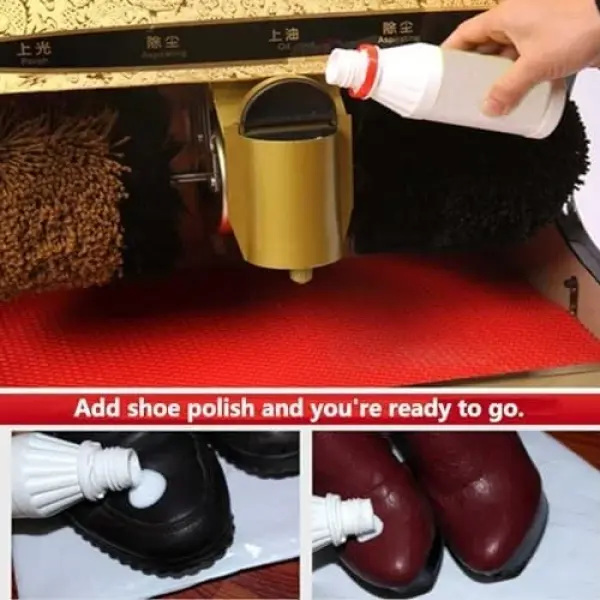 Automatic Shoe Cleaner & Polisher - Intelligent Electric Shine Buffer Machine for Home, Hotel, Bank & Commercial Use - Induction Technology for Effortless Shoe Care