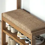 Shoe Rack for Entryway Shoe Rack for Entryway Coat Rack Shoe Bench, Bamboo Shoe Storage Bench with Cushion Padded Seat, 3-in-1 Hall Tree, Shoe Organizer Rack for Entryway Shoe Organizer
