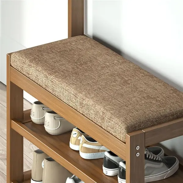 Shoe Rack for Entryway Shoe Rack for Entryway Coat Rack Shoe Bench, Bamboo Shoe Storage Bench with Cushion Padded Seat, 3-in-1 Hall Tree, Shoe Organizer Rack for Entryway Shoe Organizer