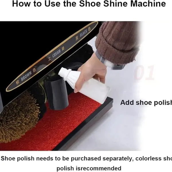 Electric Household Shoe Shine Machine, Electric Shoe Cleaner, Stainless Steel Commercial Shoe Polisher, Home Shoe Polishing Machine (F) (Color:F)