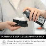 Shoe Cleaning Kit – Premium Foam Shoe Cleaner with Soft & Stiff Bristle Brushes and Microfiber Towel – Shoe Cleaner for Sneakers, Tennis, Gym, White Shoes, Leather, Mesh, Knit, Canvas & Nubuck, PU