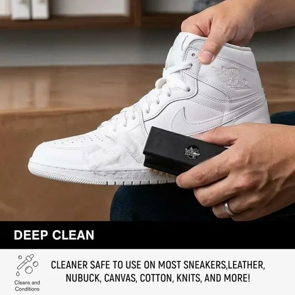 Shoe Cleaning Kit – Premium Foam Shoe Cleaner with Soft & Stiff Bristle Brushes and Microfiber Towel – Shoe Cleaner for Sneakers, Tennis, Gym, White Shoes, Leather, Mesh, Knit, Canvas & Nubuck, PU