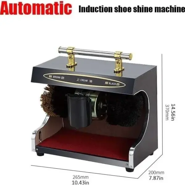 Automatic Shoe Polisher Machine - Commercial Electric Shoe Cleaner for Hotels & Offices, Dual Brush Leather Shine & Cleaning Kit, Efficient Dust Removal & Polishing (Black)