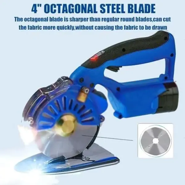 Electric Fabric Rotary Cutter - Adjustable Speed, Cuts 100mm to 125mm Thick Layers, Perfect for Leather & Multi-Layer Fabrics, Essential Sewing Tool for Efficient Cutting 110mm