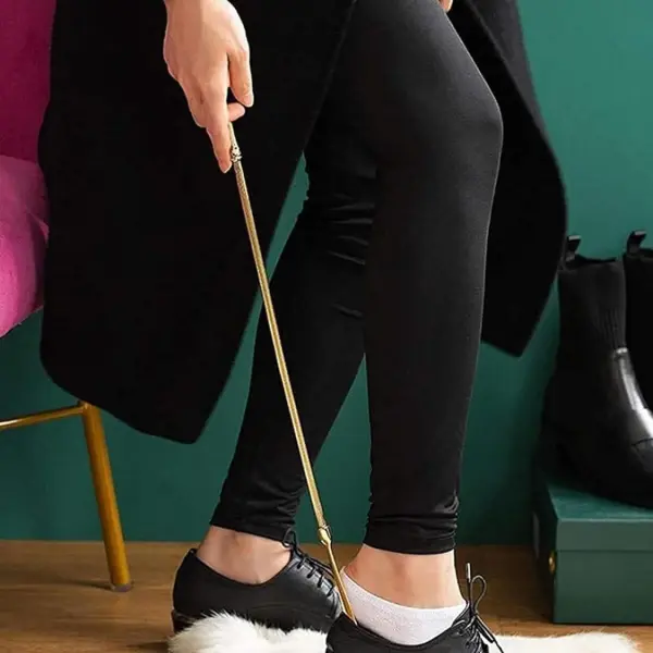Shoe Horns Horn Metal Portable Short Handled, Lifter Fits for All Shoes Classic Gentleman's Accessory, Long Hand Puller