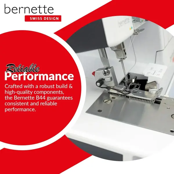 Bernette B44 Funlock Overlock Serger Sewing Machine | Threads Bundle, Scissors, Rotary Cutter, Needles, Foldable Cutting Mat | Heavy Duty Stitching & Quilting Performance | Beginners to Professional