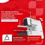 Bernette B44 Funlock Overlock Serger Sewing Machine | Threads Bundle, Scissors, Rotary Cutter, Needles, Foldable Cutting Mat | Heavy Duty Stitching & Quilting Performance | Beginners to Professional