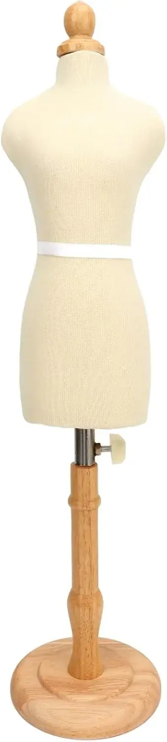 Premium Female Dress Form, Professional Tailoring Tool, Adjustable Height, Beechwood and Canvas Material, Stable Wooden Frame, Easy Sewing and (Red)