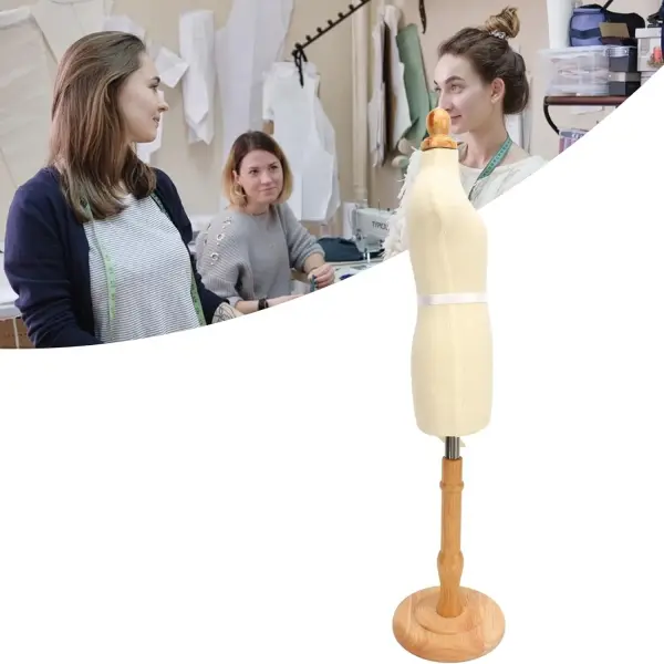 Premium Female Dress Form, Professional Tailoring Tool, Adjustable Height, Beechwood and Canvas Material, Stable Wooden Frame, Easy Sewing and (Red)