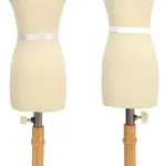 Premium Female Dress Form, Professional Tailoring Tool, Adjustable Height, Beechwood and Canvas Material, Stable Wooden Frame, Easy Sewing and (Red)