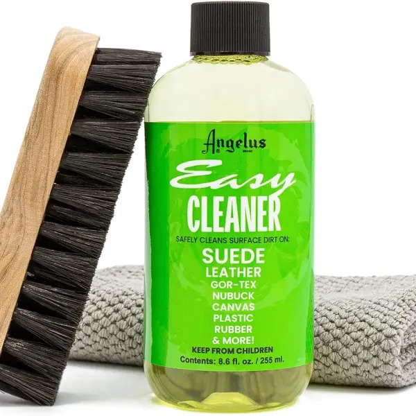 Angelus Shoe Cleaner Kit, 8.6 Oz, Brush, Towel - Professional Sneakers, Leather, Nubuck, Suede Shoe Cleaner Kit - Safe on All Fabrics, Gentle Yet Powerful Сleaning Formula - Made in USA
