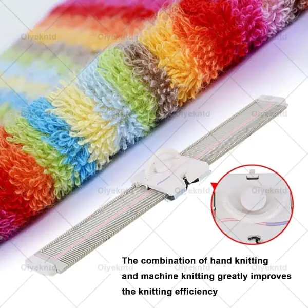 Oiyekntd Knitting Machine with Accessories, Medium Gauge 6.5mm Plastic Household Knitting Machine with Accessories Household Sewing Tool Set for Sock, Hat, Scarf, and Sweater Knitting
