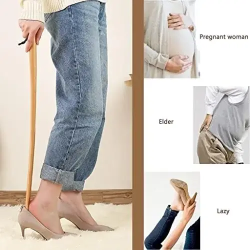 Extra Long Shoe Horn with Lanyard - Ideal for Seniors, Easy Slip-On Tool for Effortless Footwear Access, Smooth Spoon Design for Comfortable Use
