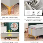 Shoe Storage Bench with Leather Seat Long Flip Top Footstool Full Sponge Cushion Hidden Storage for Entrance Hallway Bedroom Living Room - Brown 80 Cm,Grey-90x40x40cm