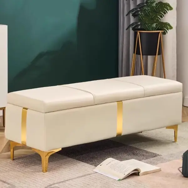 Shoe Storage Bench with Leather Seat Long Flip Top Footstool Full Sponge Cushion Hidden Storage for Entrance Hallway Bedroom Living Room - Brown 80 Cm,Grey-90x40x40cm