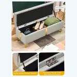 Shoe Storage Bench with Leather Seat Long Flip Top Footstool Full Sponge Cushion Hidden Storage for Entrance Hallway Bedroom Living Room - Brown 80 Cm,Grey-90x40x40cm