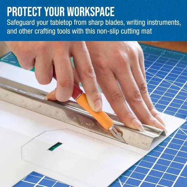 U.S. Art Supply 36" x 48" Self-Healing Cutting Mat 5-Ply - Double-Sided Pink/Blue Craft Mat, Non-Slip Cutting Mats for Crafts, Sewing, Quilting, Scrapbooking
