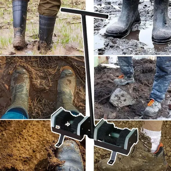 Mud Boot Scrubber with Anti-Slip Base - Standing Shoe Cleaner for Wet Dirt & Muck, Perfect for Farming, Gardening & Outdoor Work Entryways