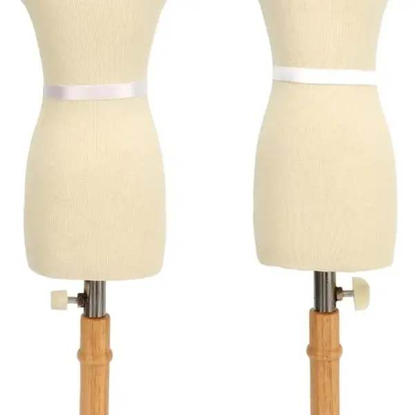 Premium Female Dress Form, Professional Tailoring Tool, Adjustable Height, Beechwood and Canvas Material, Stable Wooden Frame, Easy Sewing and (Type 1)