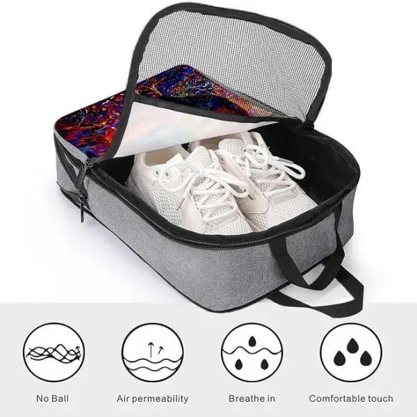 Vintage Rooster Shoe Bag Travel Shoe Storage Pouch Portable Shoes Bags with Zipper Handle 13.7X9.4 In