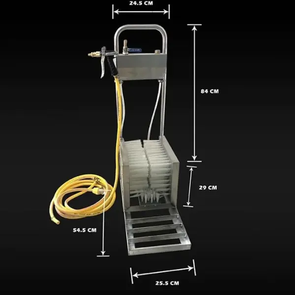 Heavy-Duty Rain Shoe Scrubber & Boot Brush | Automatic Stainless Steel Mud Remover with Water Spray Gun | All-Weather Industrial Shoe Cleaner for Farms & Livestock Care