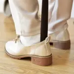 Extra Long Wooden Shoehorn 26-30in - Stable Base Lazy Shoe Helper for Seniors, Elderly, Women & Kids - Effortless Shoe Wearing Aid, Comfortable & Durable (75cm)