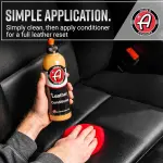 Adam's Polishes Leather Care Kit - Leather Cleaner & Conditioner Car Cleaning Supplies | UV Protection for Interior Accessories Steering Wheel Seat Dash Vinyl Shoe Polish Jacket