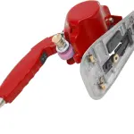 Electric Fabric Rotary Cutter 245W 0.79" Cutting Thickness Speed Adjustable Fabric Scissors Round Blade Cutting Machine with LED Light for Multilayer Leather Cloth Carpet-Red