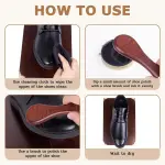 10 Pcs Deluxe Shoe Shine Box Set & Shoe Care Polish Kit with Foot Rest, Wooden Care Tools Storage Box Perfect for Multi- Leather Shoes