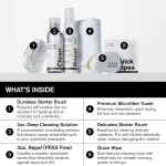 Jason Markk Starter Box, Shoe Cleaning Kit, 6-Piece Set, Deep Cleaning Solutions, Two Brushes, & Microfiber Towel, Sneaker Care, Ideal for Footwear, Safe on Leather, Suede, Nubuck, Cotton, Knits, 2oz